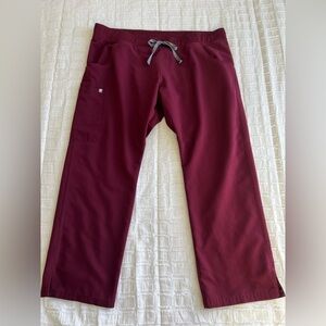 Figs Yola Skinny Scrub Pants XXL Petite Burgundy